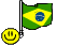 smiley holding brazilian flag